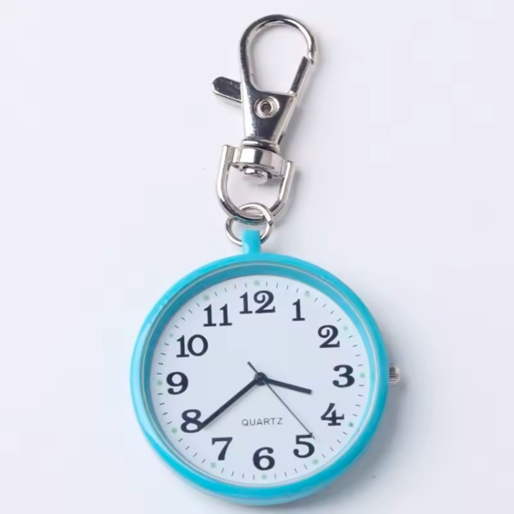 Large Nursing Nurse Practitioner Medical Watch Keychain Big Blue Time Clock